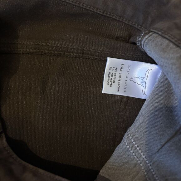 Lucky & Blessed size 16 womens Brown High Rise Flare Jeans Stretch NWT 34 x 33 - Picture 4 of 10